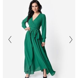 Unique Vintage Farrah Maxi Wrap Dress